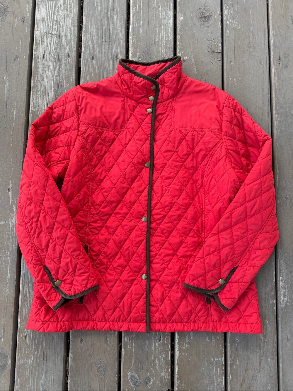 Lands' End Red Quilted Jacket